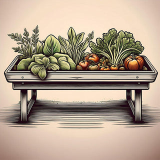 Moestuinbakken op Poten