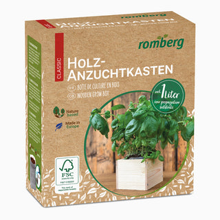 Dyrkningskasse S træ inkl. kokosjord (1L)