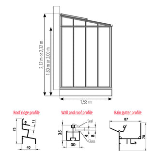 Luxia Retro vægdrivhus