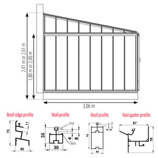 Luxia Retro vægdrivhus