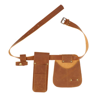 Havebælte med lommer i okselæder