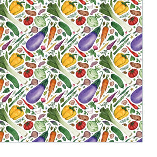 Indpakning med øko-indpakningspapir 'Køkkenhave'