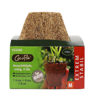 Spirepotter i kokos 8x8cm Firkantede (4)