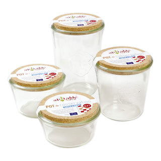 Sylteglas med korklåg